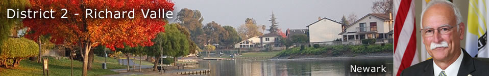 Photo of location in Newark with a photo of Supervisor Richard Valle, District 2.