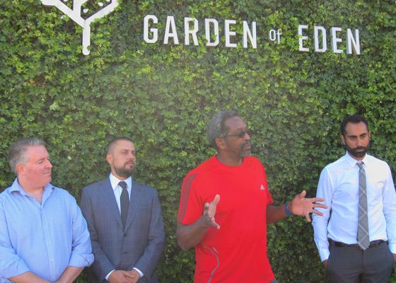 Supervisor Miley giving a talk about Cannabis at the Garden of Eden