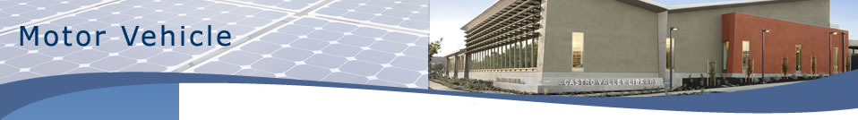 Motor Vehicle - photo showing solar panels and castro valley library.