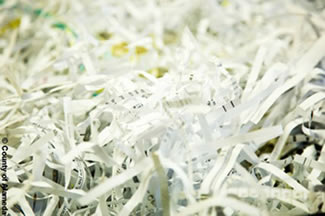 Photo of shredded paper.